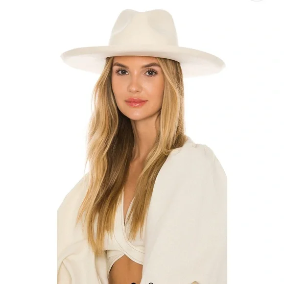 Lack of color melodic fedora in Ivory NWT The Melodic - Wool Felt Fedora Hat (Ivory) | Lack of Color [EU] main image 2